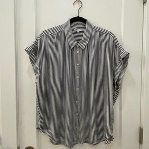 Madewell button down striped shirt with short sleeves